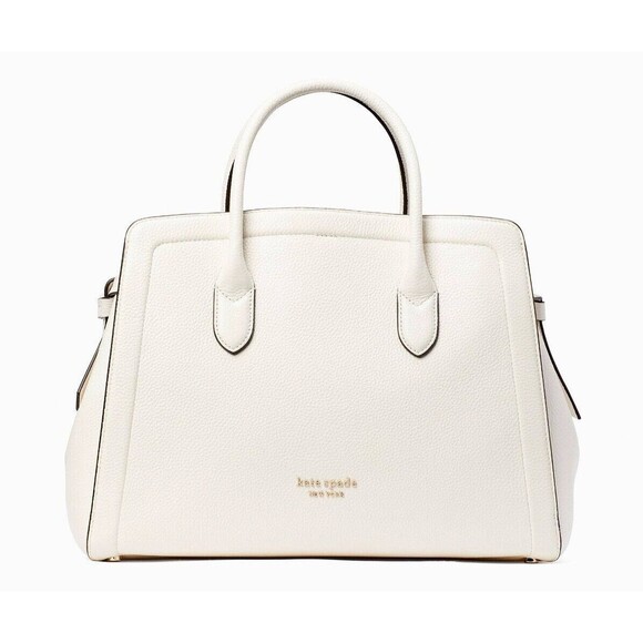 New Kate Spade Knott Pebble Leather Large Satchel Leather Cream - Picture 1 of 5